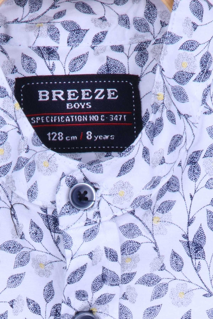 قميص ولادي من BRE Breeze بنقشة الزهور، 84 سنة، أبيض - بالمديل