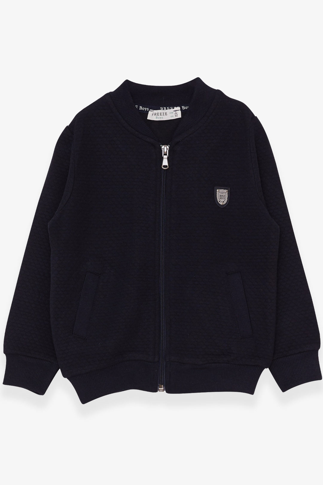 BRE Breeze Boys' Cardigan Basic Pocketed Armalı 2-6 Years, Navy Blue - Carlsbad