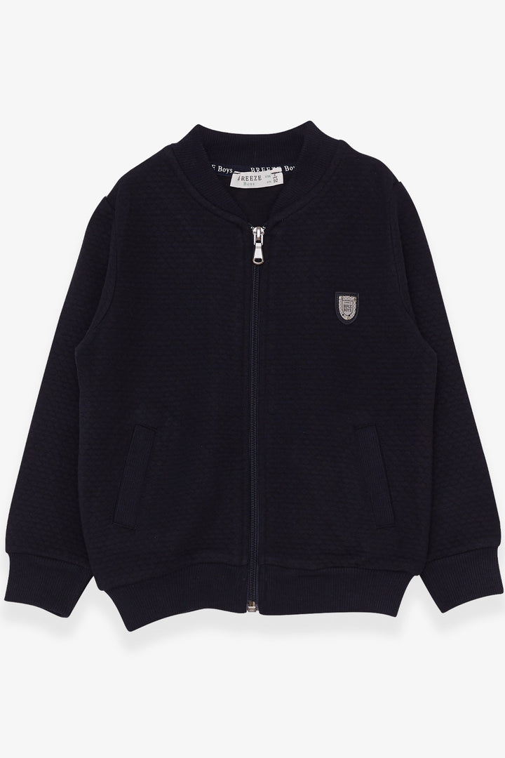 BRE Breeze Boys' Cardigan Basic Pocketed Armalı 2-6 Years, Navy Blue - Carlsbad