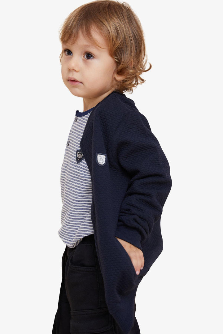 BRE Breeze Boys' Cardigan Basic Pocketed Armalı 2-6 Years, Navy Blue - Carlsbad