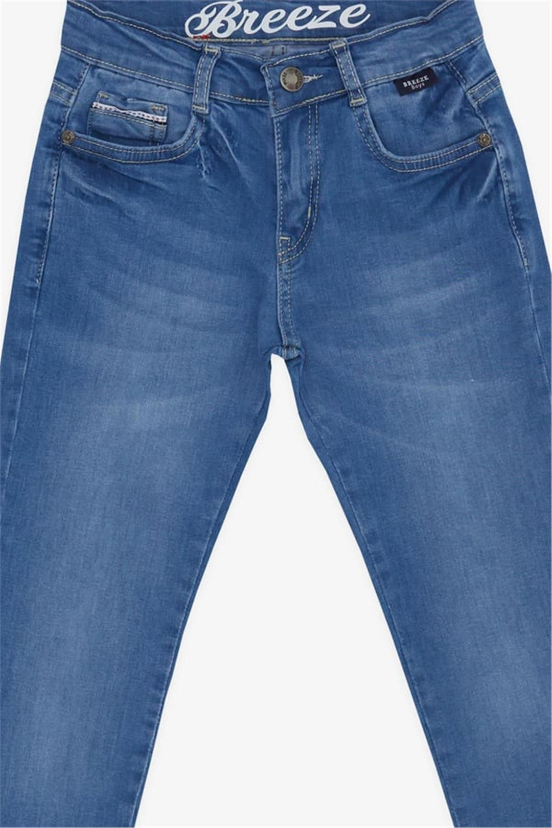 BRE Breeze Boys' Denim Pants with Pockets, Zipper and Button Closure, 84 Years, Blue - Gatineau