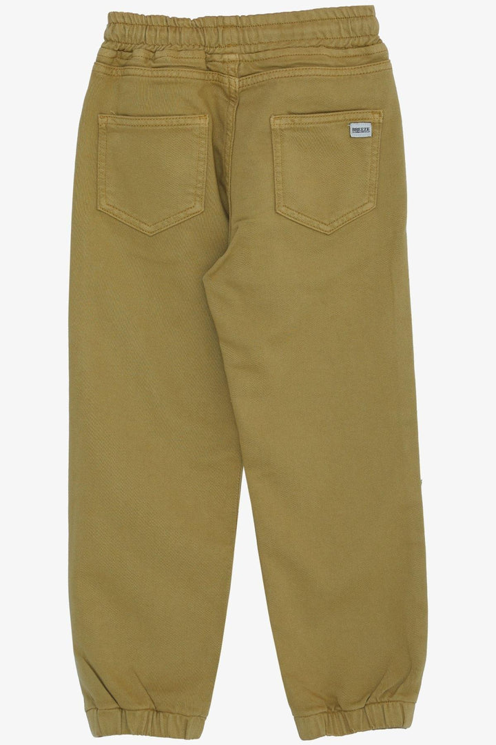 BRE Breeze Boys' Pants with Drawstring Waistband Elasticized Hem 60 Years, Khaki Green - Aurora