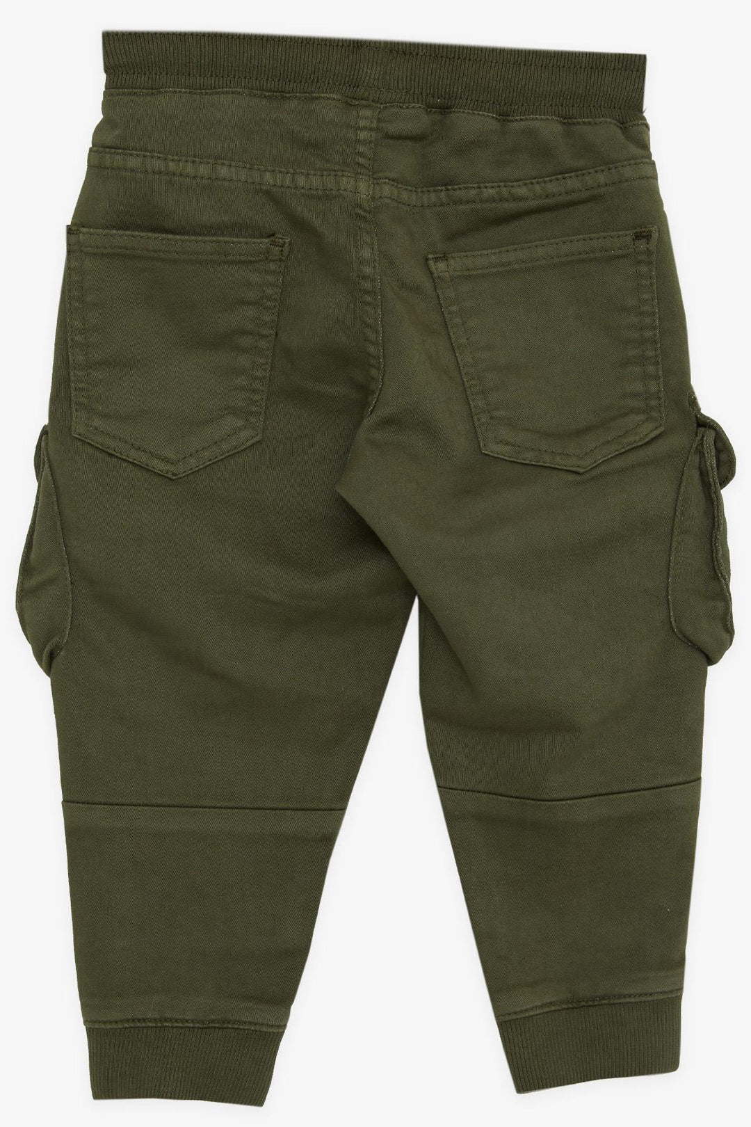 BRE Breeze Boys' Cargo Pants with Elastic Waistband and Pockets, Dark Green, 3-7 Years - Marion