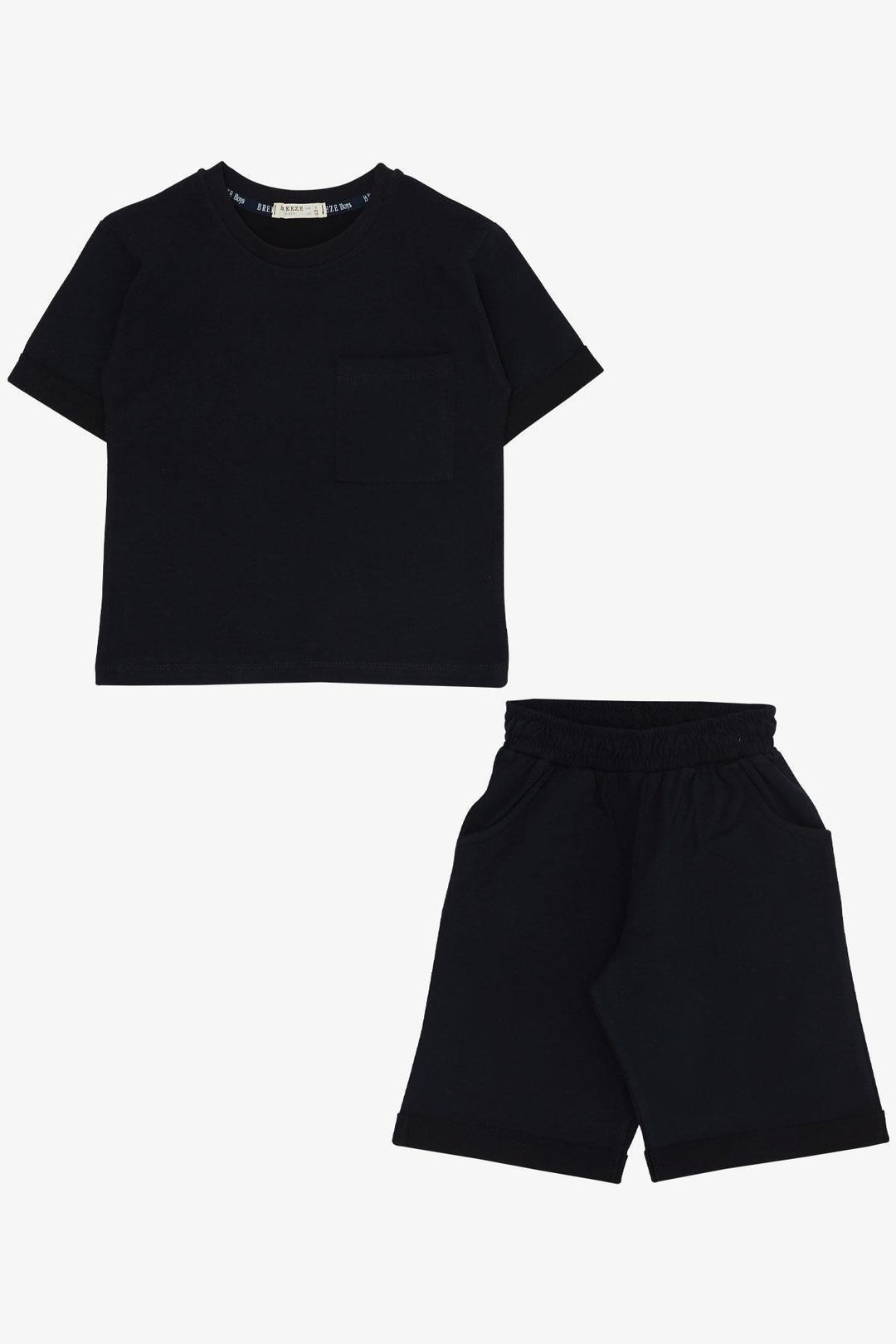 BRE Breeze Boys' Shorts Set with Pockets 3-7 Years, Navy Blue - Gent