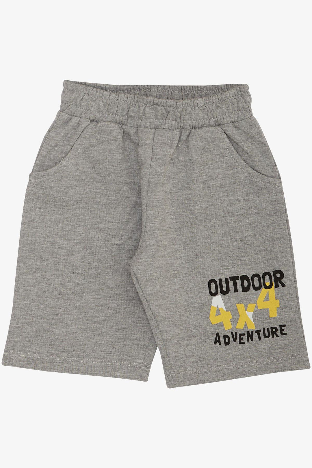 BRE Breeze Boys' Shorts Set Adventure Themed Car Printed 1.5-5 Years, Yellow - Pleasant Hill