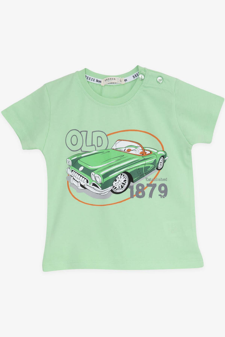 BRE Breeze Girls & Boys Boys' Shorts Set Antique Car Themed 1.5-5 Years, Pistachio Green - Basingstoke