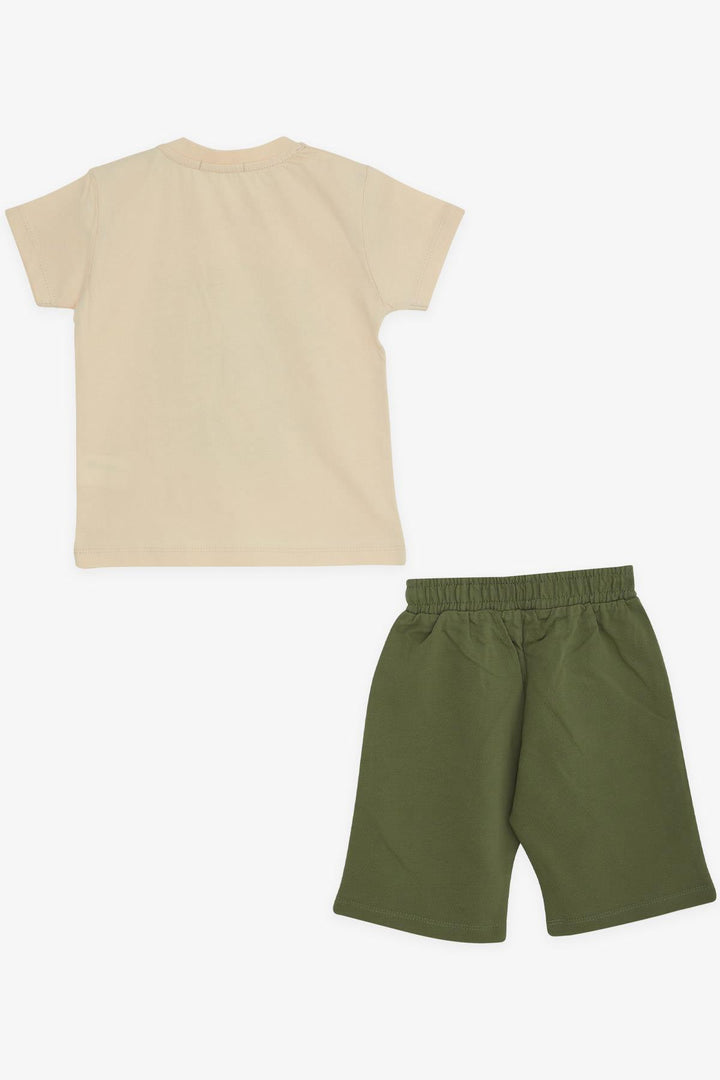 BRE Breeze Boys' Short Set with Car Print, 1-4 Years, Beige - Erding