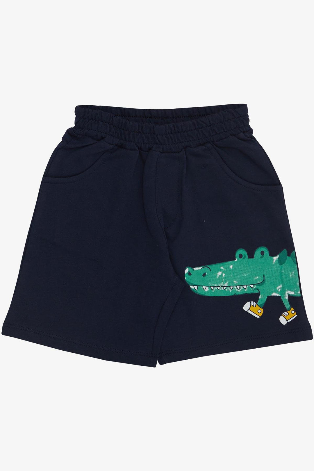 BRE Breeze Boys' Shorts Set with Crocodile Printed Shoes, 2-6 Years, Light Grey Melange - Radebeul