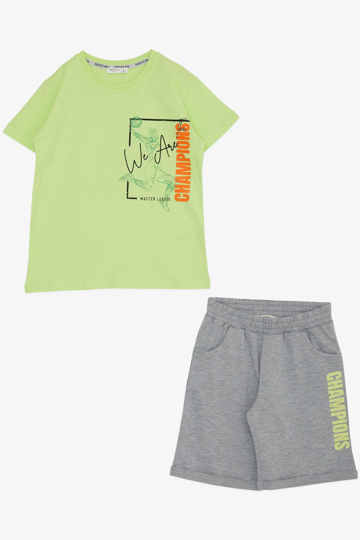 BRE Breeze Boys' Shorts Set Basketball Printed 62 Years, Pistachio Green - Pontiac