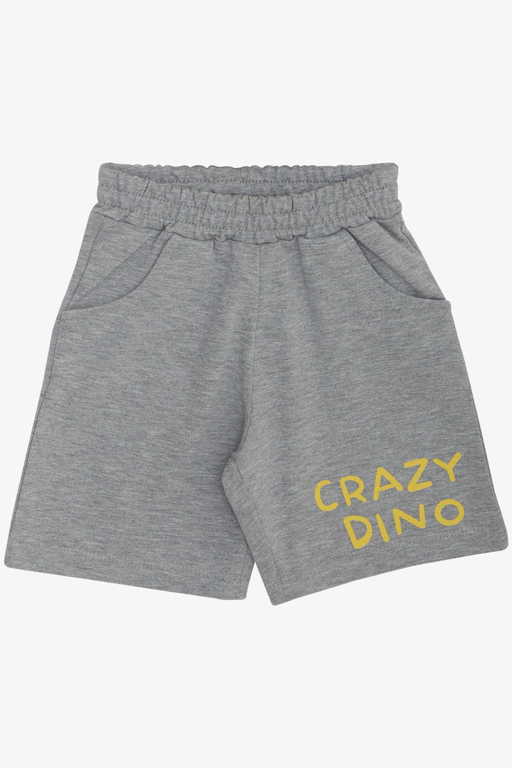 BRE Breeze Boys' Shorts Set with Crazy Dinosaur Print, 1.5-5 Years, Yellow - Wageningen