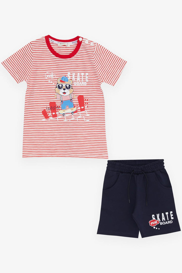 BRE Breeze Girls & Boys Boys' Shorts Set Striped Cool Animal Printed 1.5-5 Years, Red - South Jordan