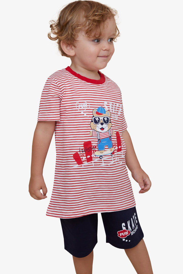 BRE Breeze Girls & Boys Boys' Shorts Set Striped Cool Animal Printed 1.5-5 Years, Red - South Jordan