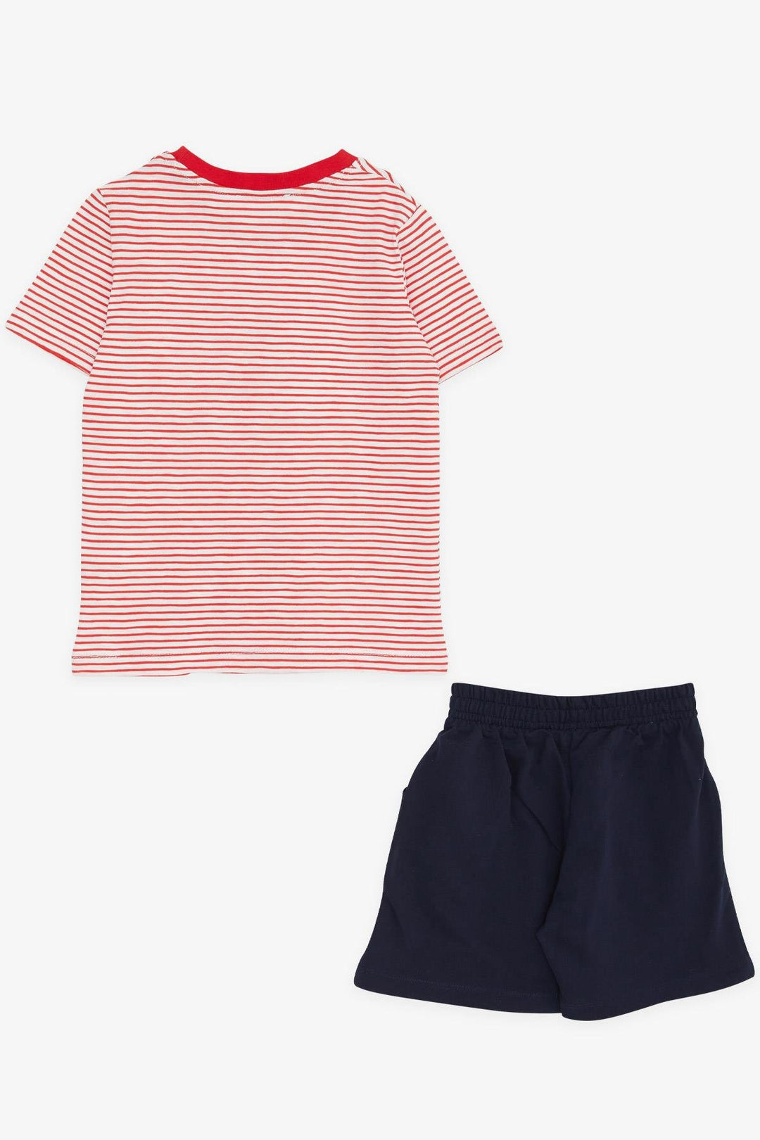 BRE Breeze Boys' Short Set Striped with Printed Writing 2-6 Years, Red - Mataró