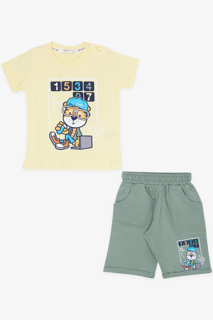 BRE Breeze Girls & Boys Boys' Shorts Set Sailor Lion Printed 1-4 Years, Yellow - Wermelskirchen