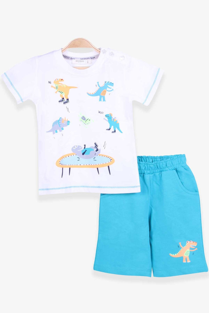 BRE Breeze Boys' Shorts Set with Dinosaur Print 1.5-5 Years, Beige - Conflans-Sainte-Honorine