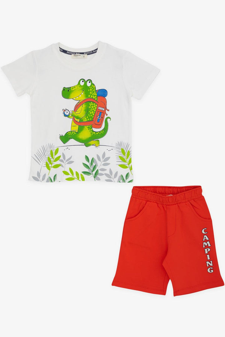 BRE Breeze Boys' Shorts Set Camper Crocodile Printed 2-6 Years, White - Clarkstown