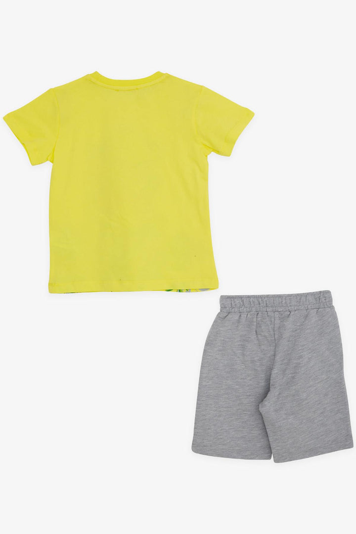 BRE Breeze Boys' Shorts Set Camper Crocodile Printed 2-6 Years, Neon Yellow - Nova Kakhovka