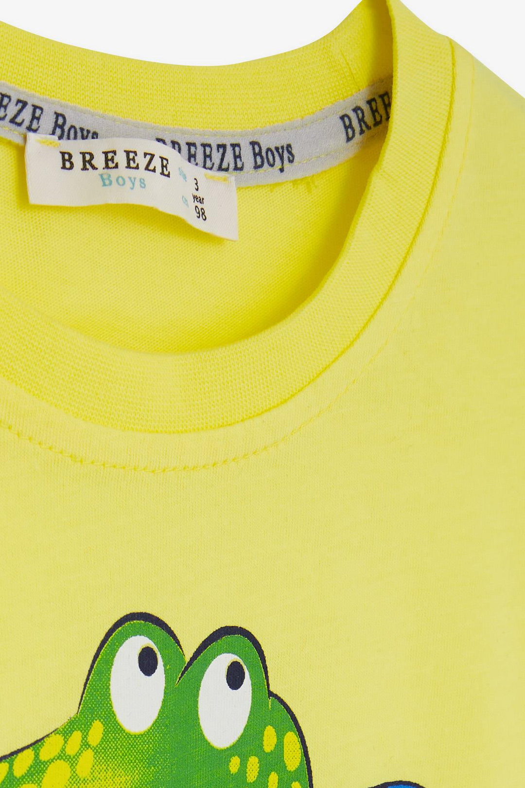 BRE Breeze Boys' Shorts Set Camper Crocodile Printed 2-6 Years, Neon Yellow - Nova Kakhovka