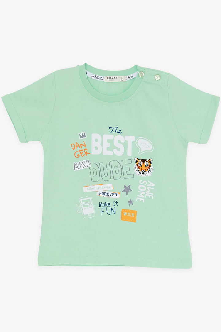 BRE Breeze Girls & Boys Boys' Shorts Set Tiger Printed 1-4 Years, Aqua Green - Lacey