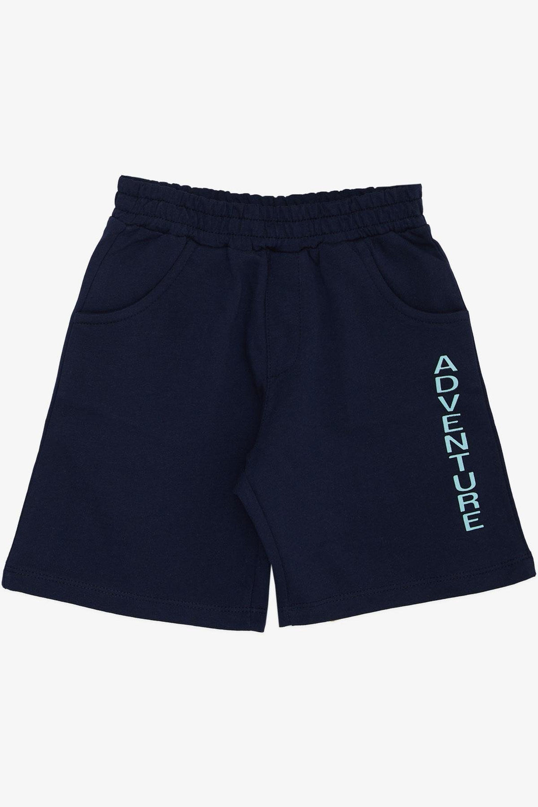 BRE Breeze Boys' Shorts Set Adventure Park Dinosaur Printed Embossed Written 2-6 Years, Light Blue - Coventry