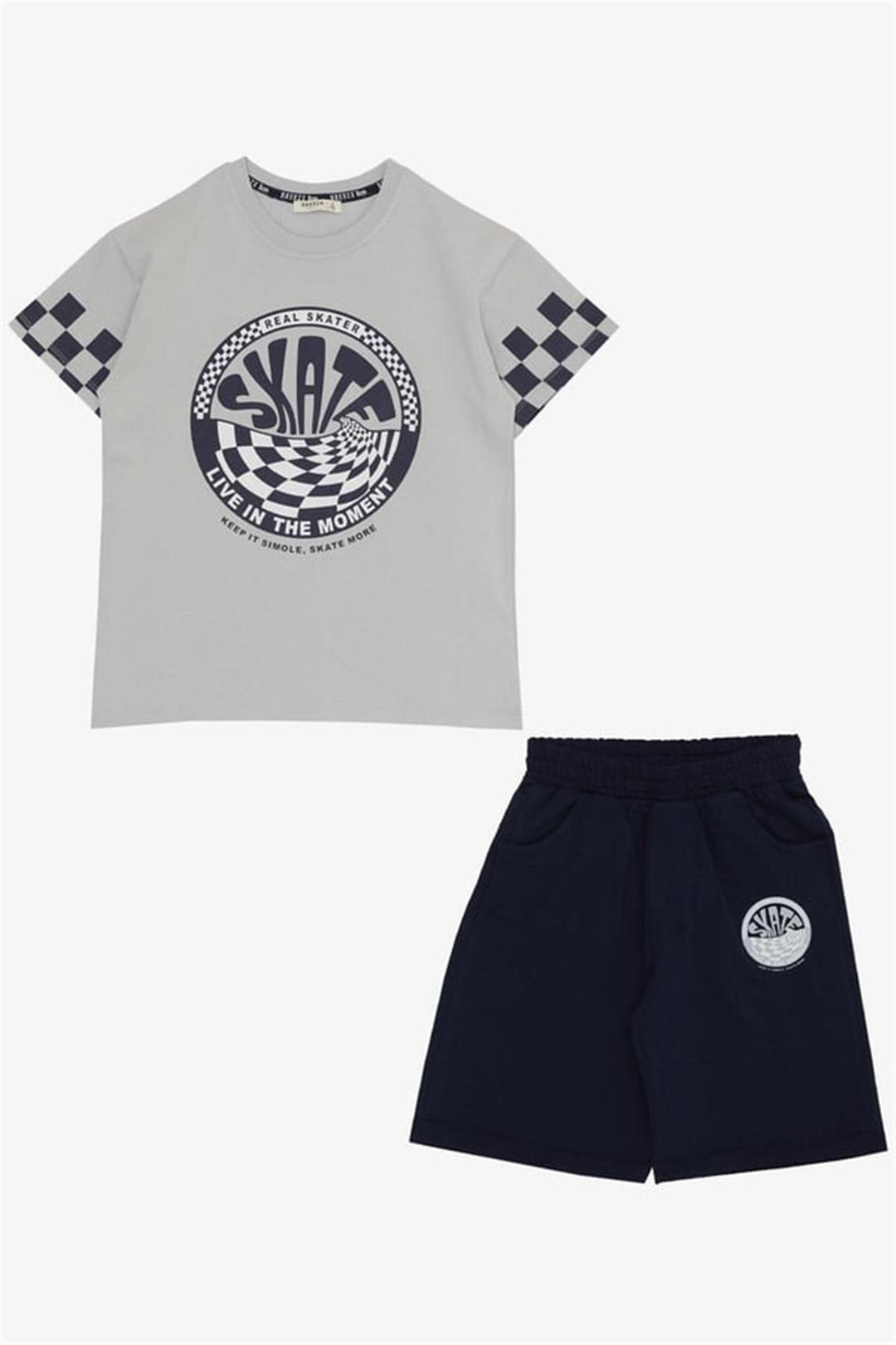 BRE Breeze Boys' Shorts Set Rollerblade Themed Printed 84 Years, Light Grey - Tizimín