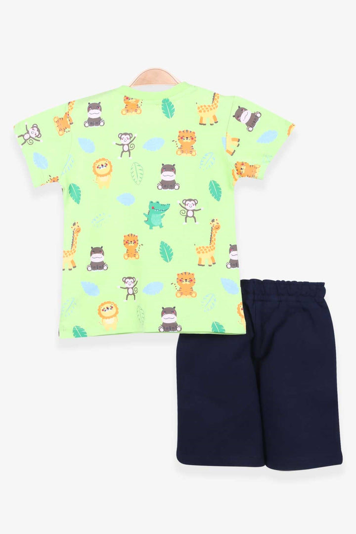 BRE Breeze Boys' Shorts Set with Safari Print, Pistachio Green, 1-4 Years - Mafra