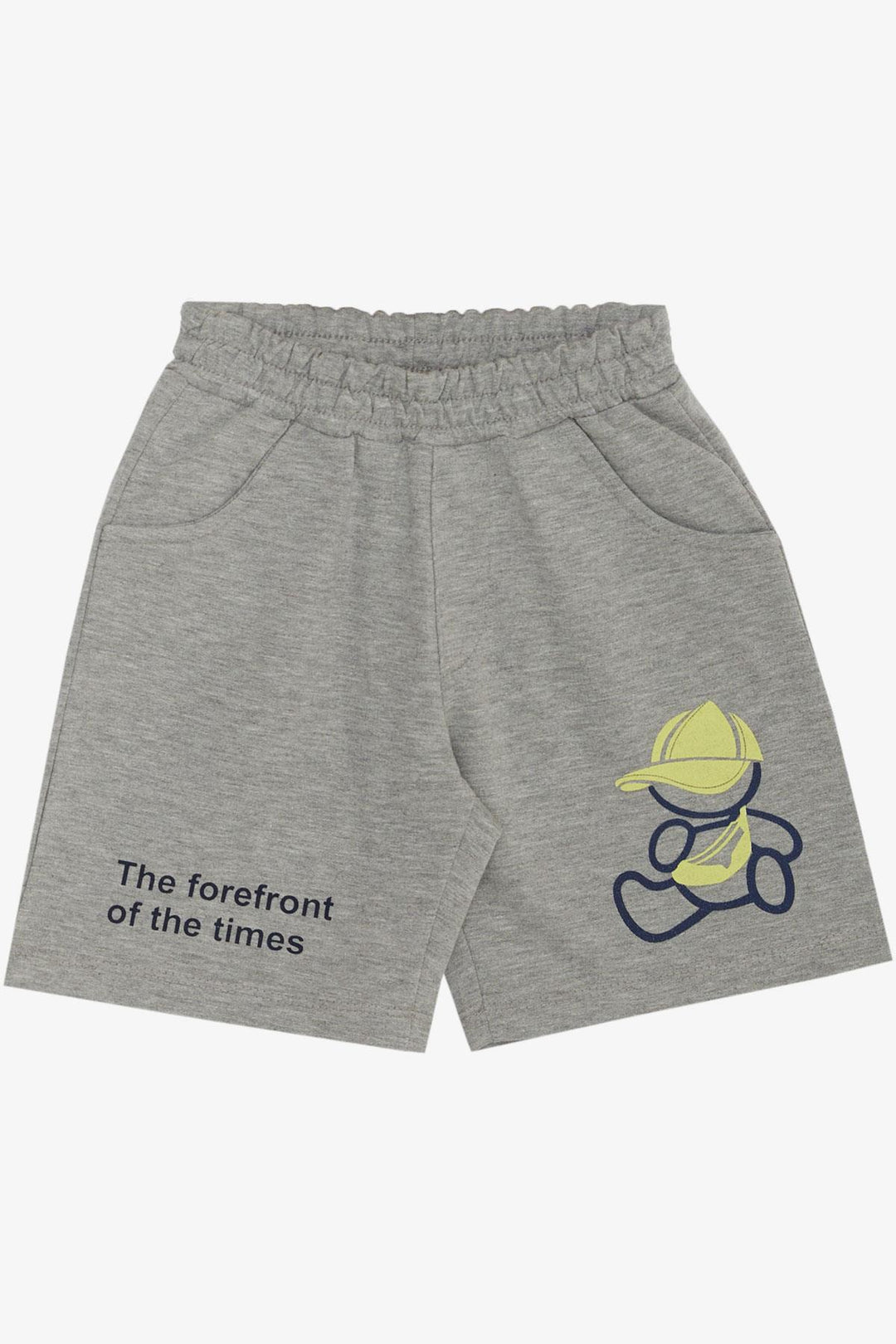 BRE Breeze Boys' Shorts Set with Hat Bear Printed 2-6 Years, Pistachio Green - Launceston