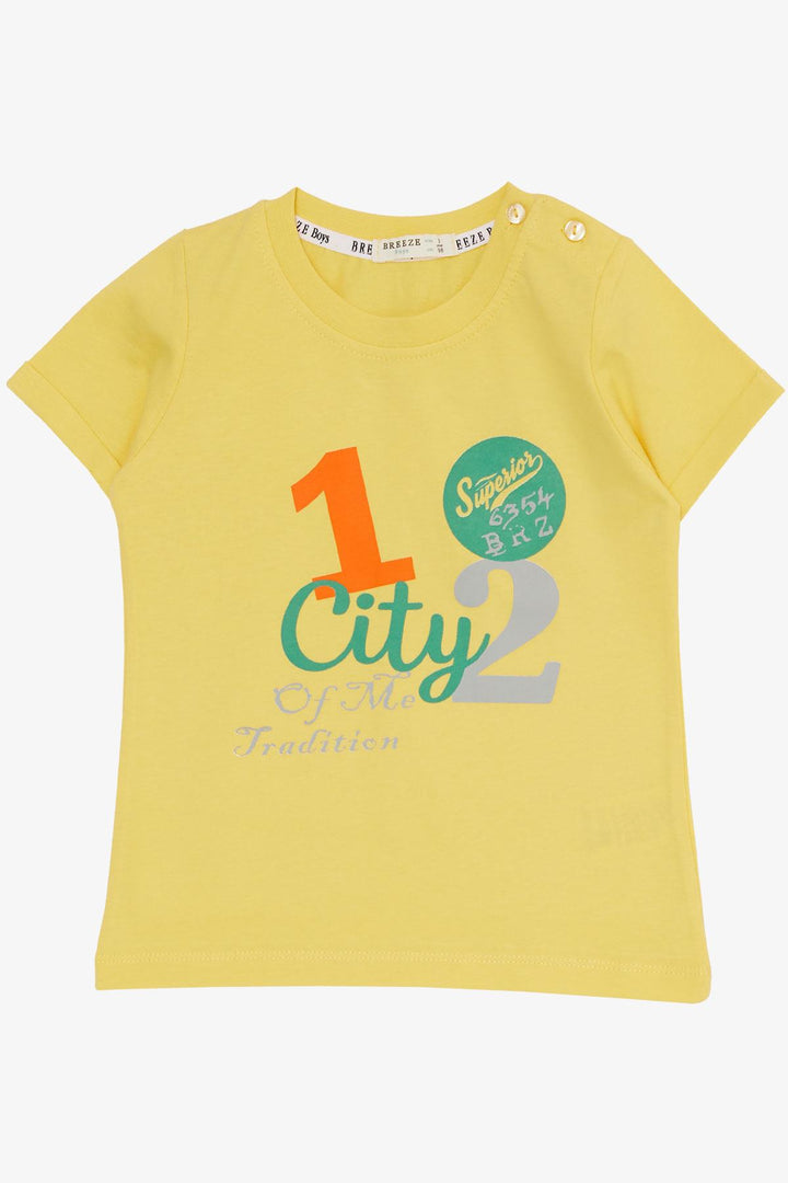 BRE Breeze Boys' Shorts Set City Themed Summer Printed 1-4 Years, Yellow - Conroe