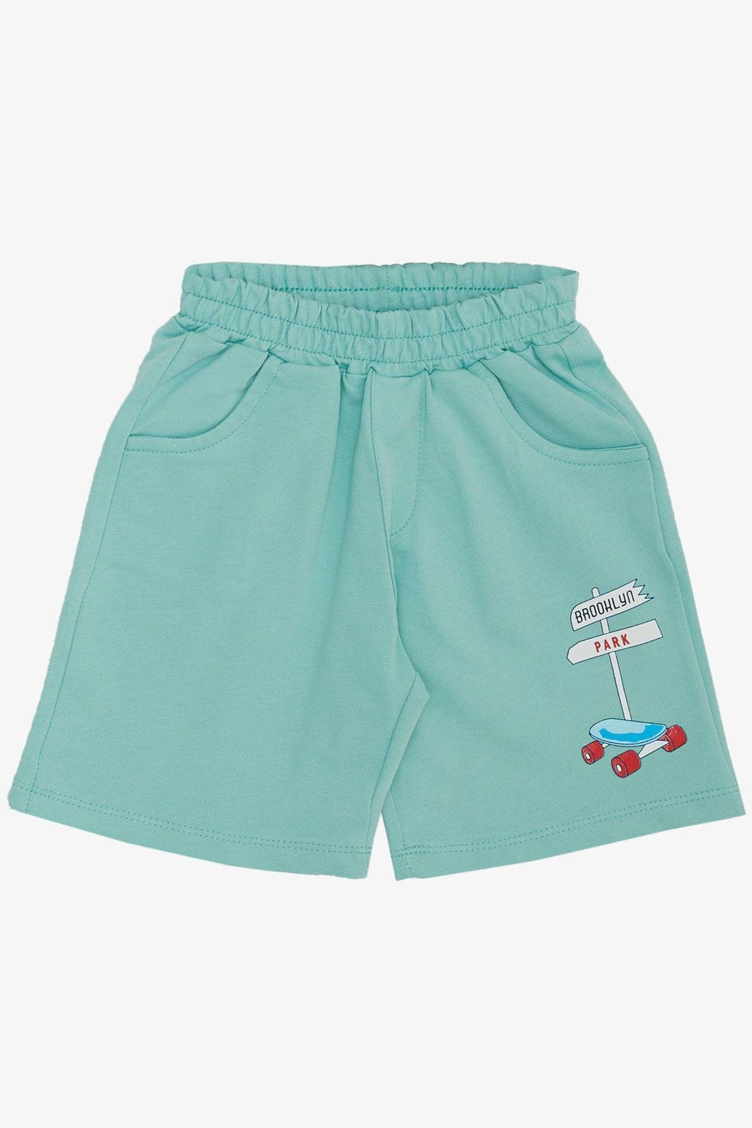 BRE Breeze Boys' Shorts Set Cute Free Skateboarding Puppy Printed 2-6 Years, Light Grey Melange - Adelanto