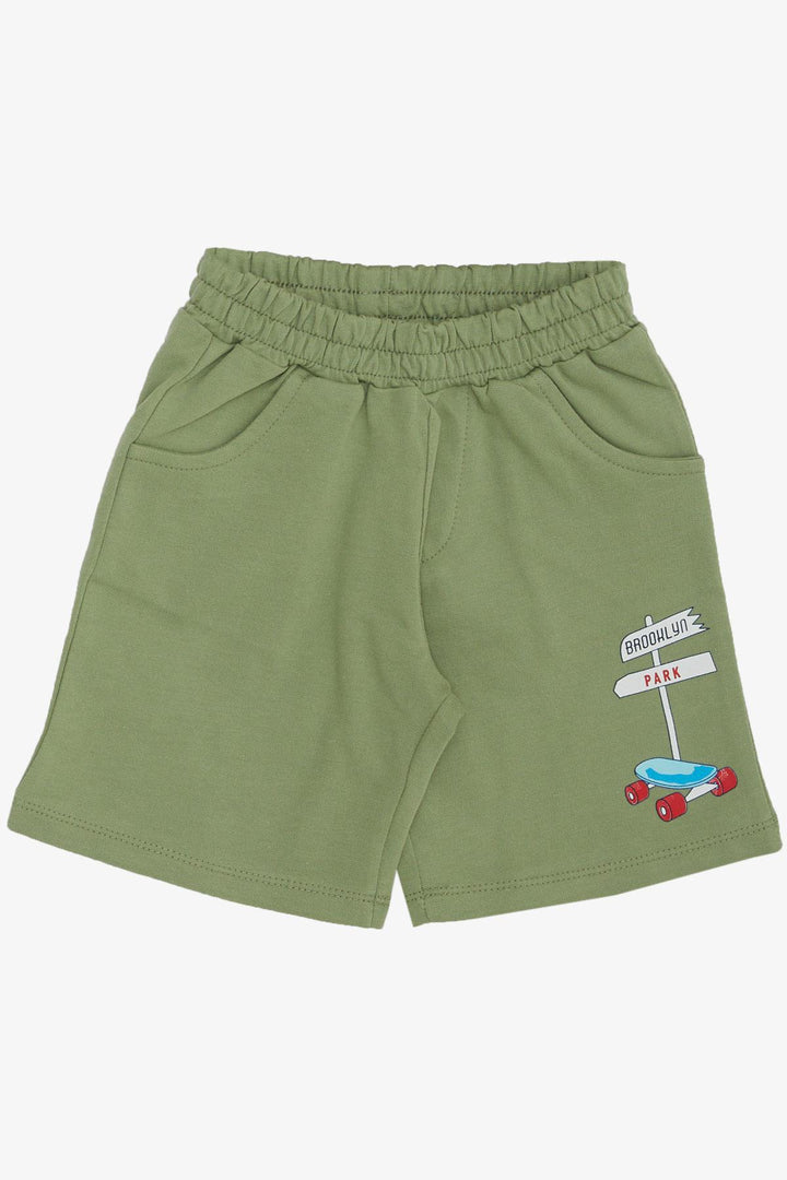 BRE Breeze Boys' Shorts Set Cute Free Skateboarding Puppy Printed 2-6 Years, Ecru - Torrington