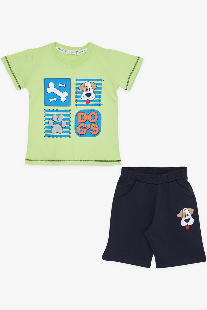 BRE Breeze Boys' Shorts Set Cute Puppy 1-4 Years, Pistachio Green - Huizen