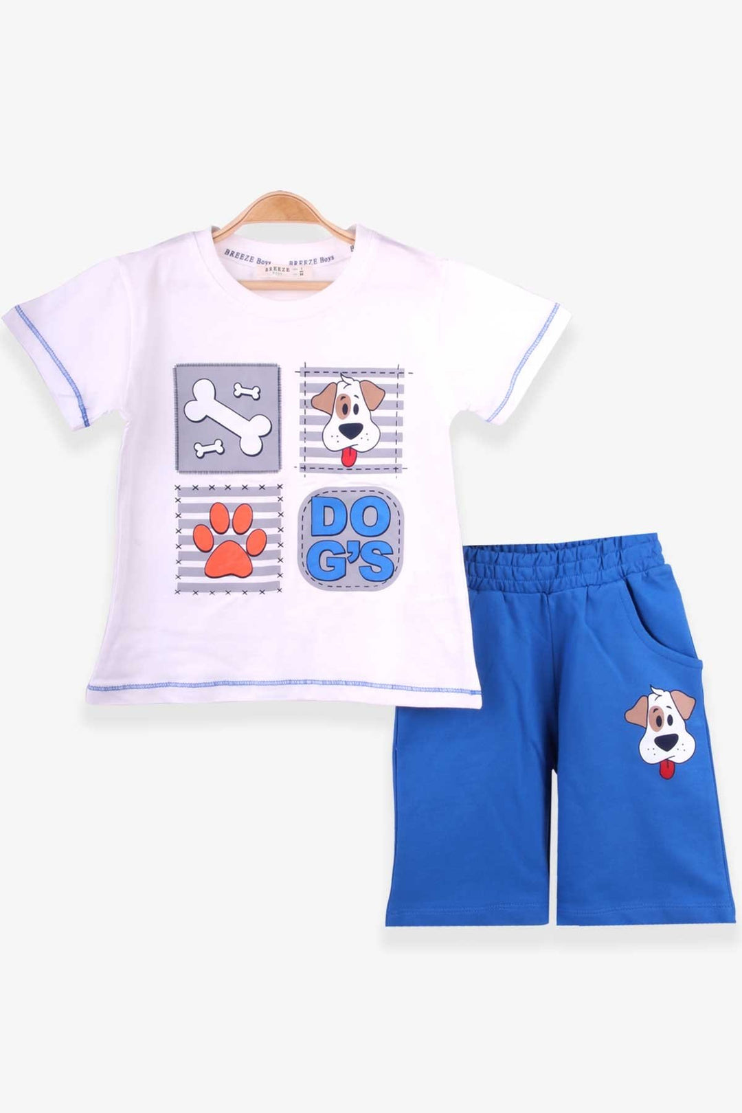 BRE Breeze Boys' Shorts Set Cute Puppy 1-4 Years, Ecru - Tequisquiapan