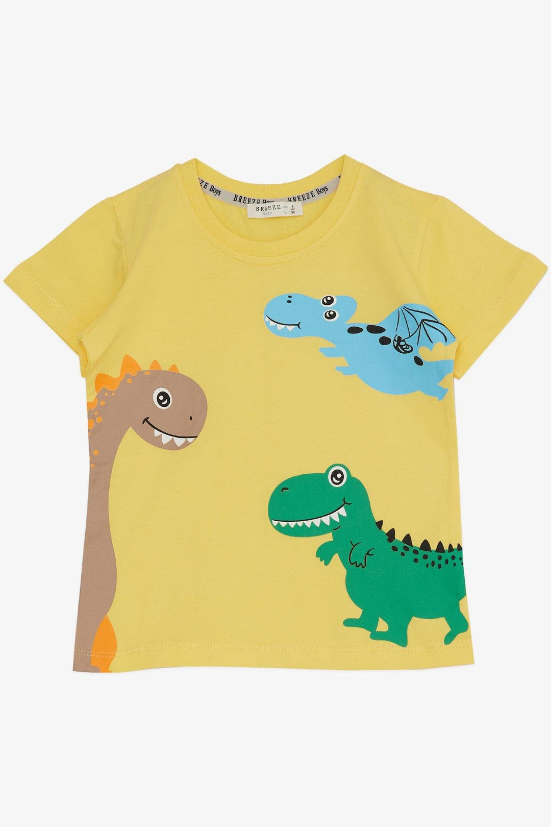 BRE Breeze Boys' Shorts Set Cute Dinosaur Friends Printed 1.5-5 Years, Yellow - San Bernardino