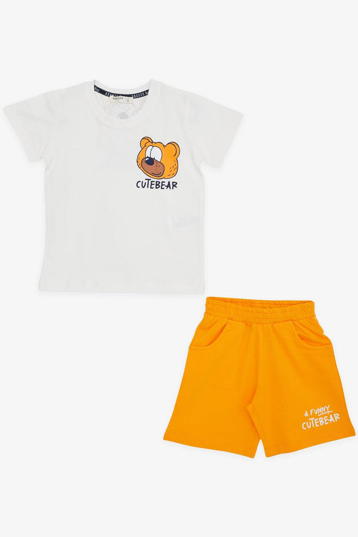 BRE Breeze Girls & Boys Boys' Shorts Set Cute Bear Printed 1.5-5 Years, Ecru - Rosemead