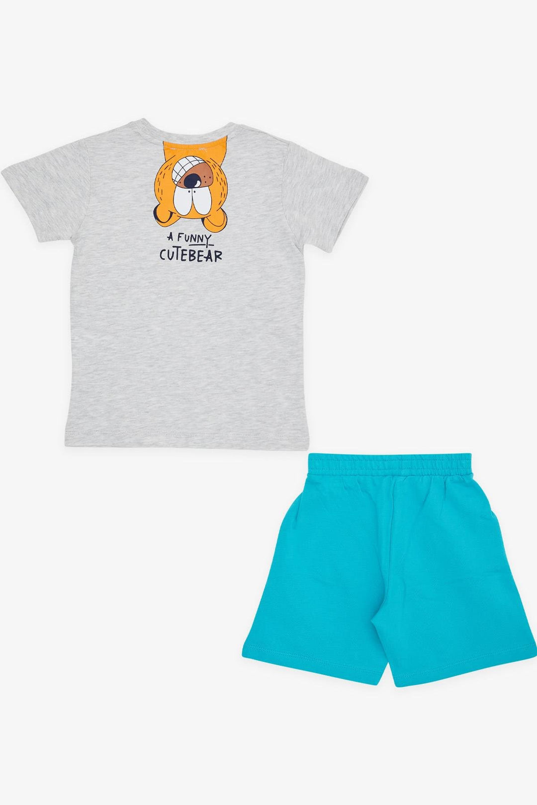 BRE Breeze Girls & Boys Boys' Shorts Set Cute Bear Printed 1.5-5 Years, Light Grey Melange - Calgary