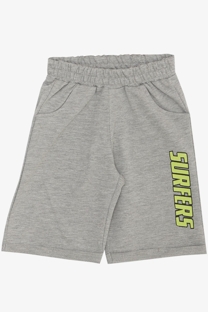 BRE Breeze Boys' Shorts Set Surf Themed Summer Printed 3-8 Years, Pistachio Green - Staten Island