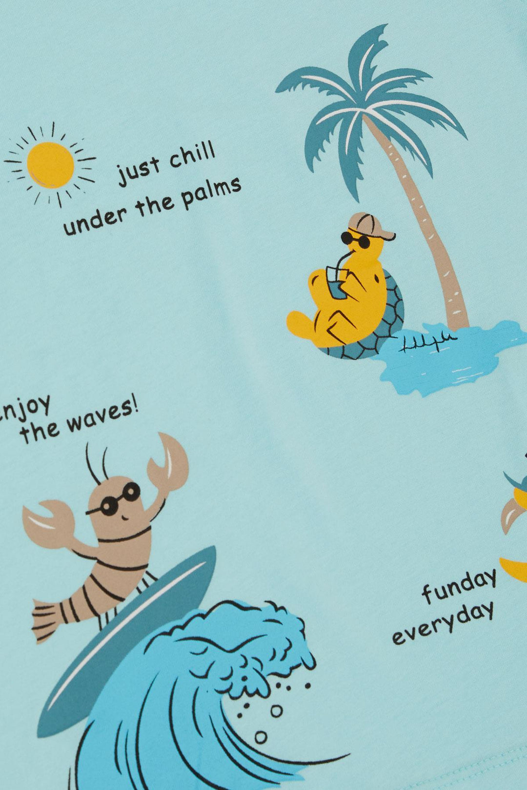 BRE Breeze Boys' Shorts Set Holiday Themed Fun Animals Printed 1-4 Years, Light Blue - Houten