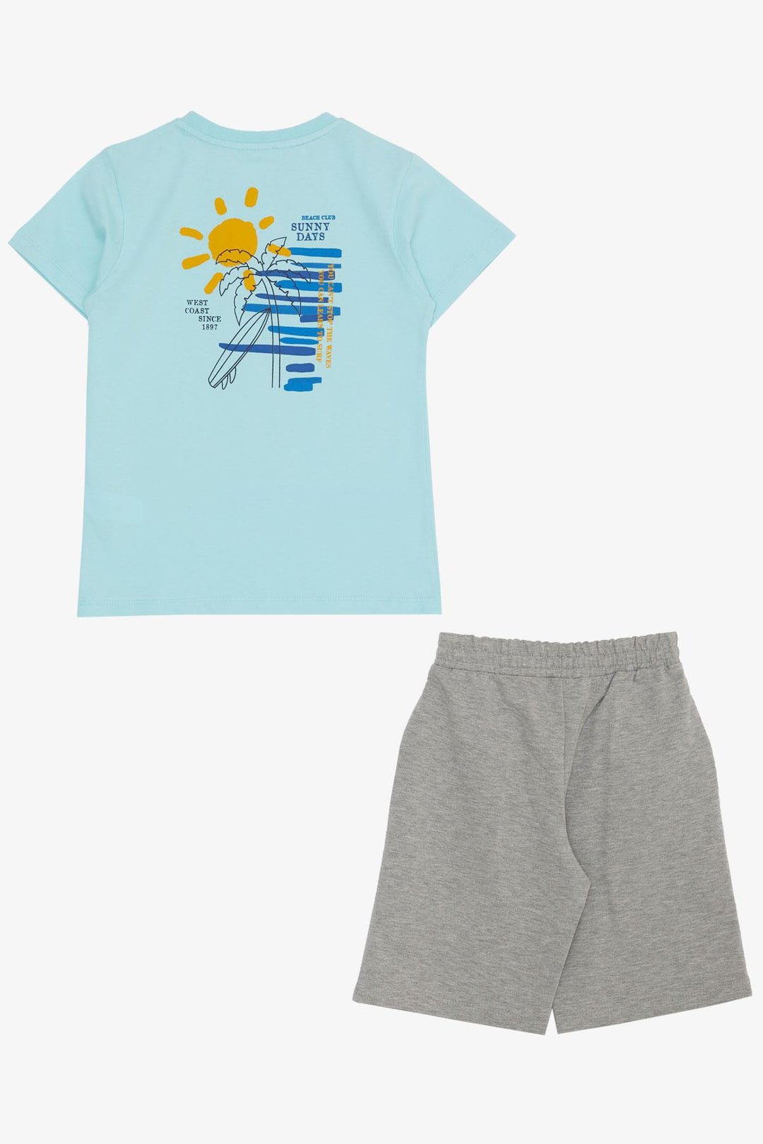 BRE Breeze Boys' Shorts Set Holiday Themed Summer Printed 4-9 Years, Light Blue - Kearns