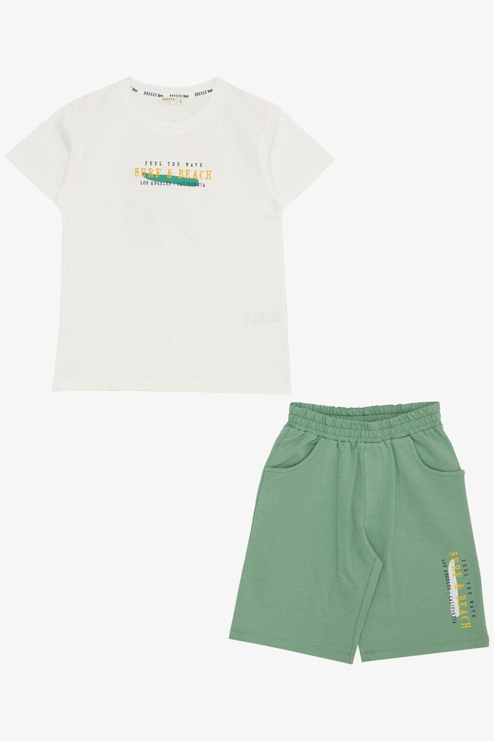 BRE Breeze Boys' Shorts Set Holiday Themed Summer Printed 4-9 Years, Ecru - New York