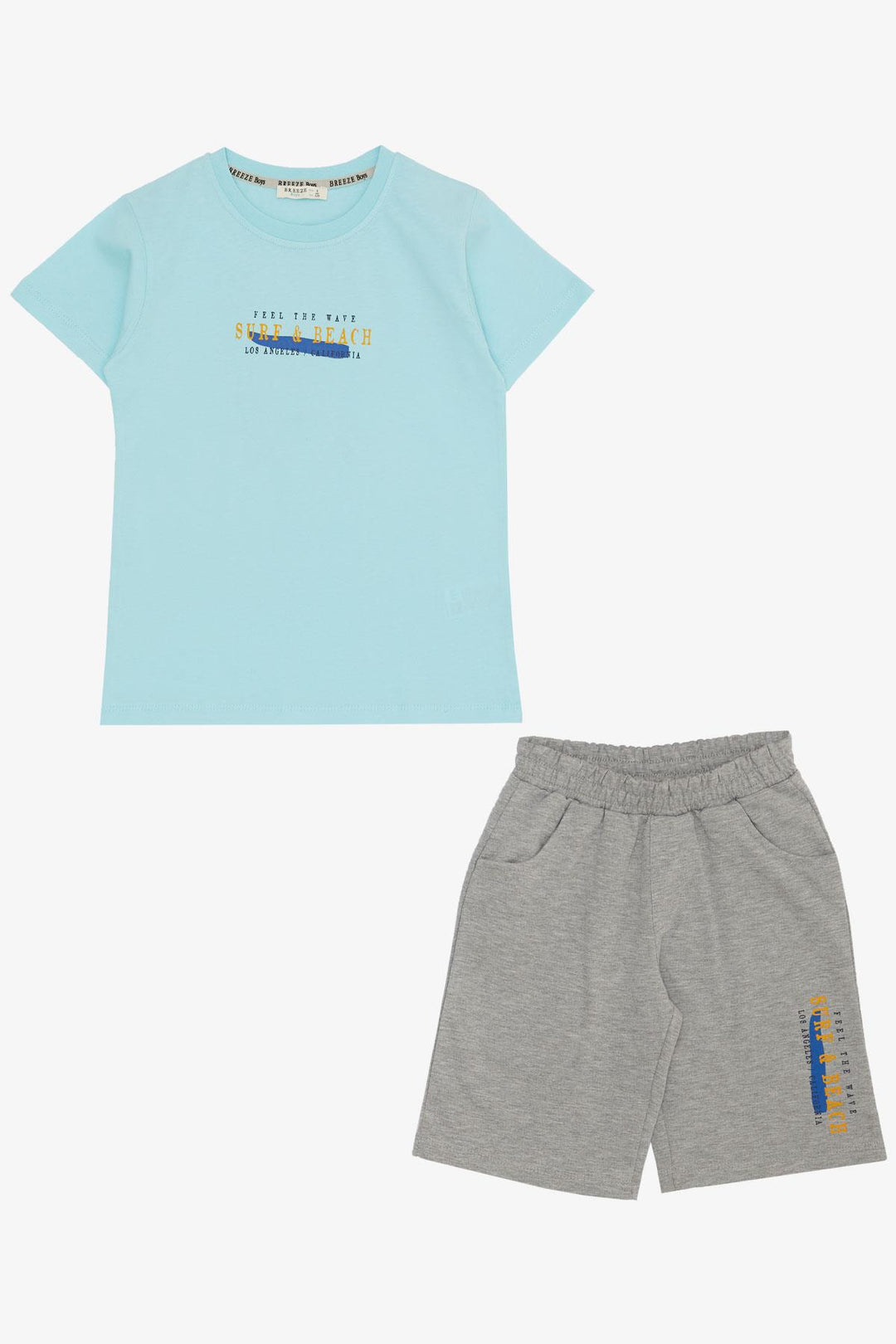 BRE Breeze Boys' Shorts Set Holiday Themed Summer Printed 4-9 Years, Light Blue - Kearns