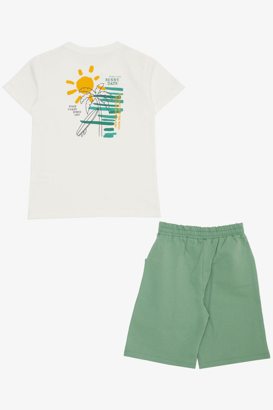 BRE Breeze Boys' Shorts Set Holiday Themed Summer Printed 4-9 Years, Ecru - New York