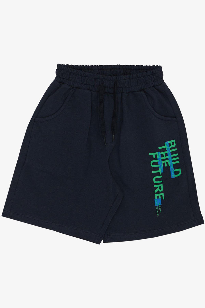 BRE Breeze Boys' Shorts Set with Printed Writing Pockets 84 Years, Green - Pleasanton