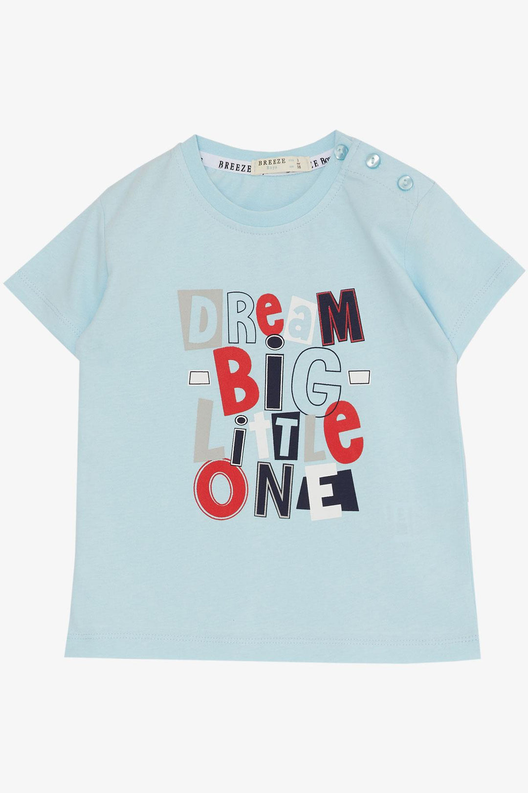 BRE Breeze Boys' Shorts Set with Printed Text for 1.5-5 Years, Light Blue - Perris