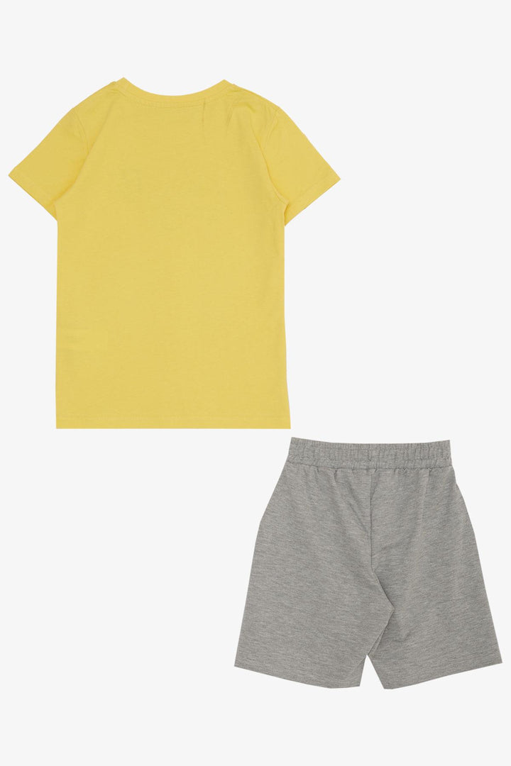 BRE Breeze Boys' Shorts Set with Printed Writing Pockets 84 Years, Yellow - Palo Alto