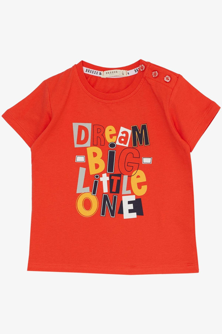 BRE Breeze Boys' Shorts Set with Printed Text for 1.5-5 Years, Pomegranate Blossom - Alphen aan den Rijn