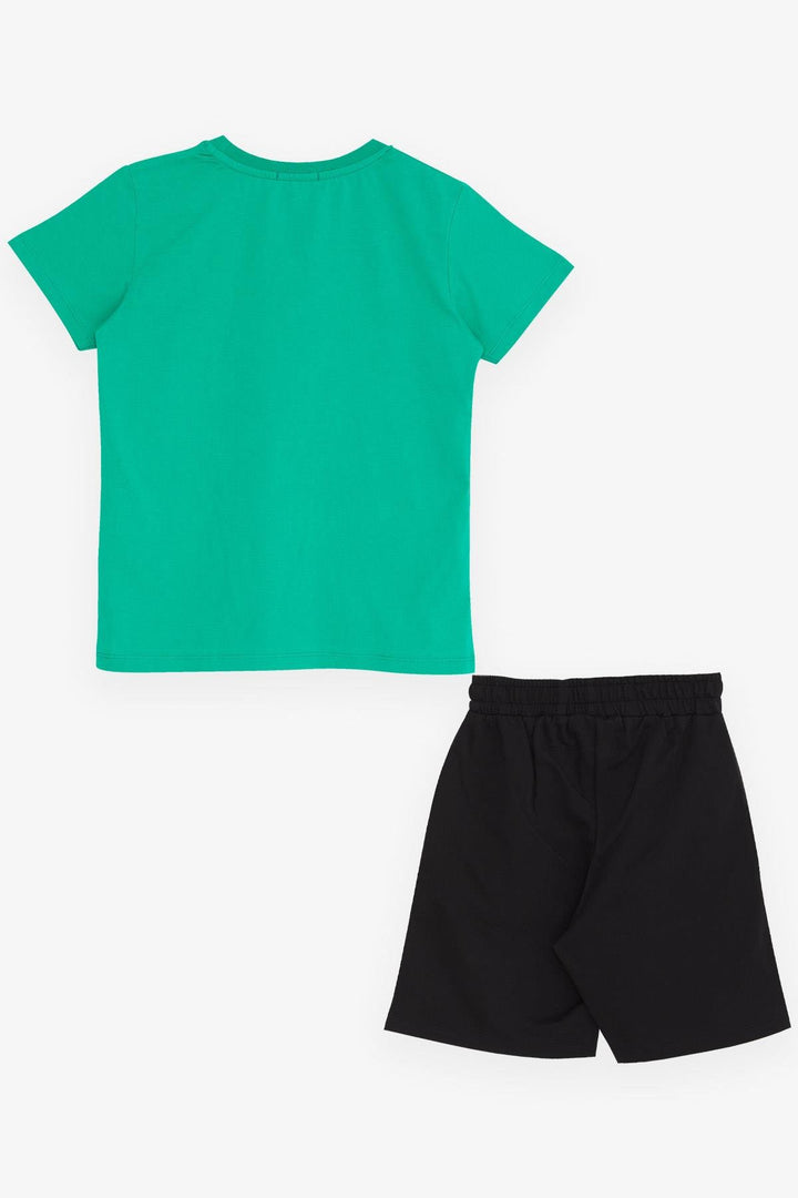 BRE Breeze Girls & Boys Boys' Shorts Set Printed with Summer Pocketed Drawstring Accessorized 84 Years, Green - Rovenky