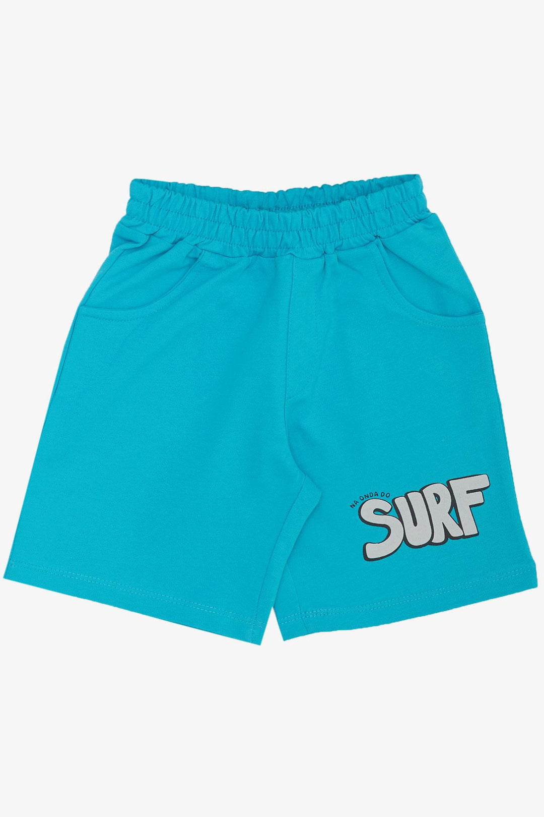 BRE Breeze Boys' Shorts Set Holiday Themed Cheerful Surfer Animals Printed 2-6 Years, Light Grey Melange - Novato