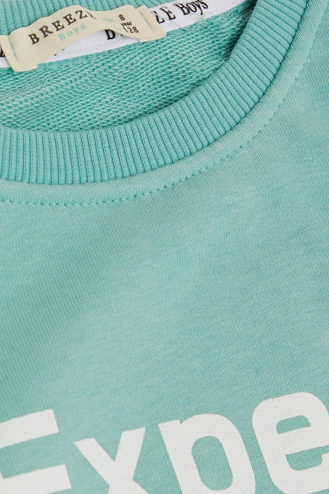 BRE Breeze Boys' Sweatshirt with Printed Text, 4-8 Years, Aqua Green - Airdrie