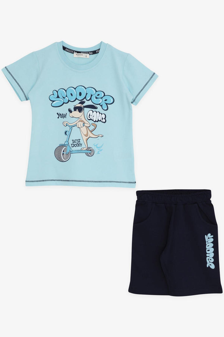 BRE Breeze Boys' Skateboarder Puppy Printed Set for 1-4 Years, Blue - Conway