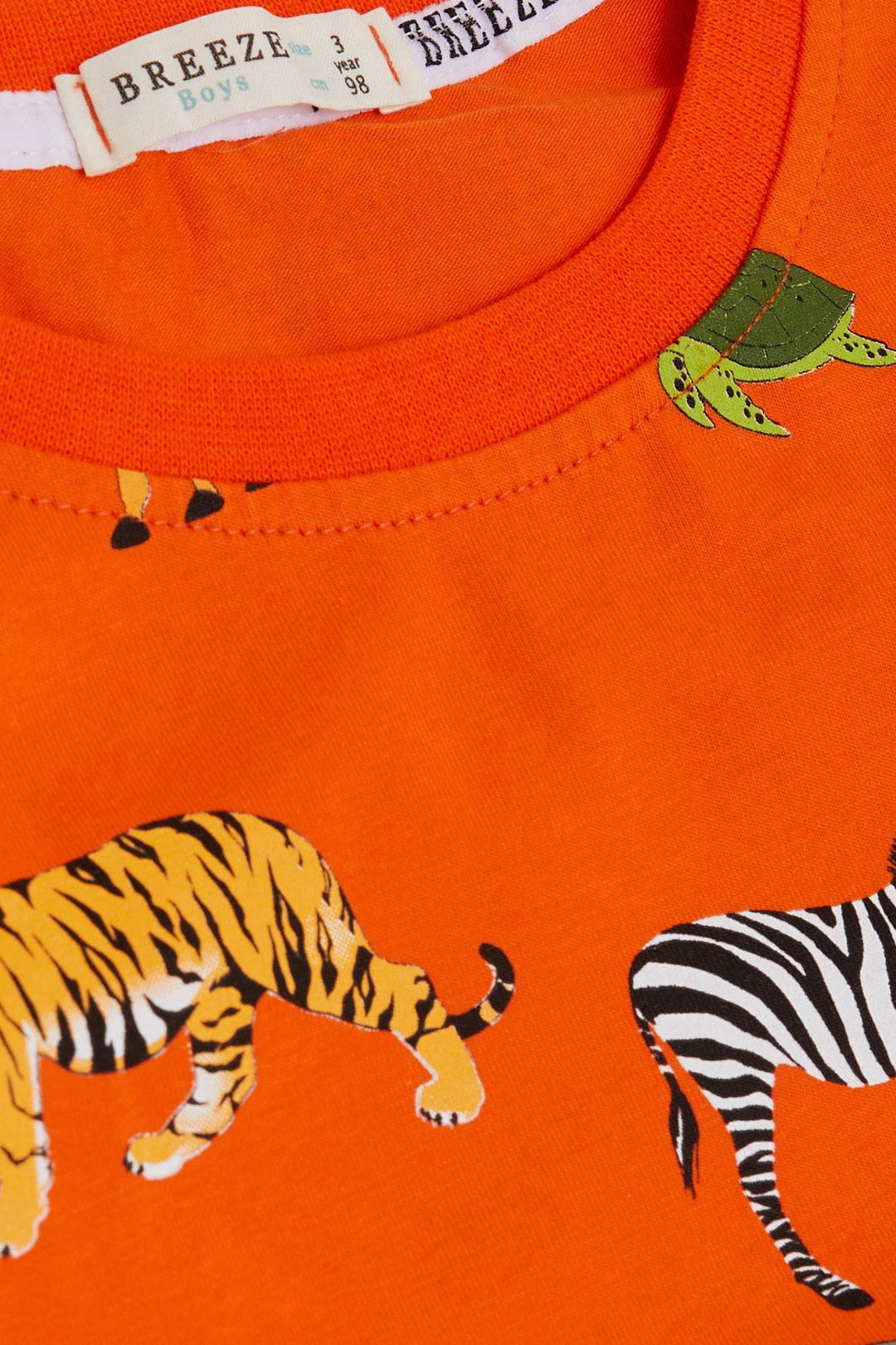 BRE Breeze Boys' Set with Shorts Strong Animal Patterned 1.5-5 Years, Orange - Mönchengladbach